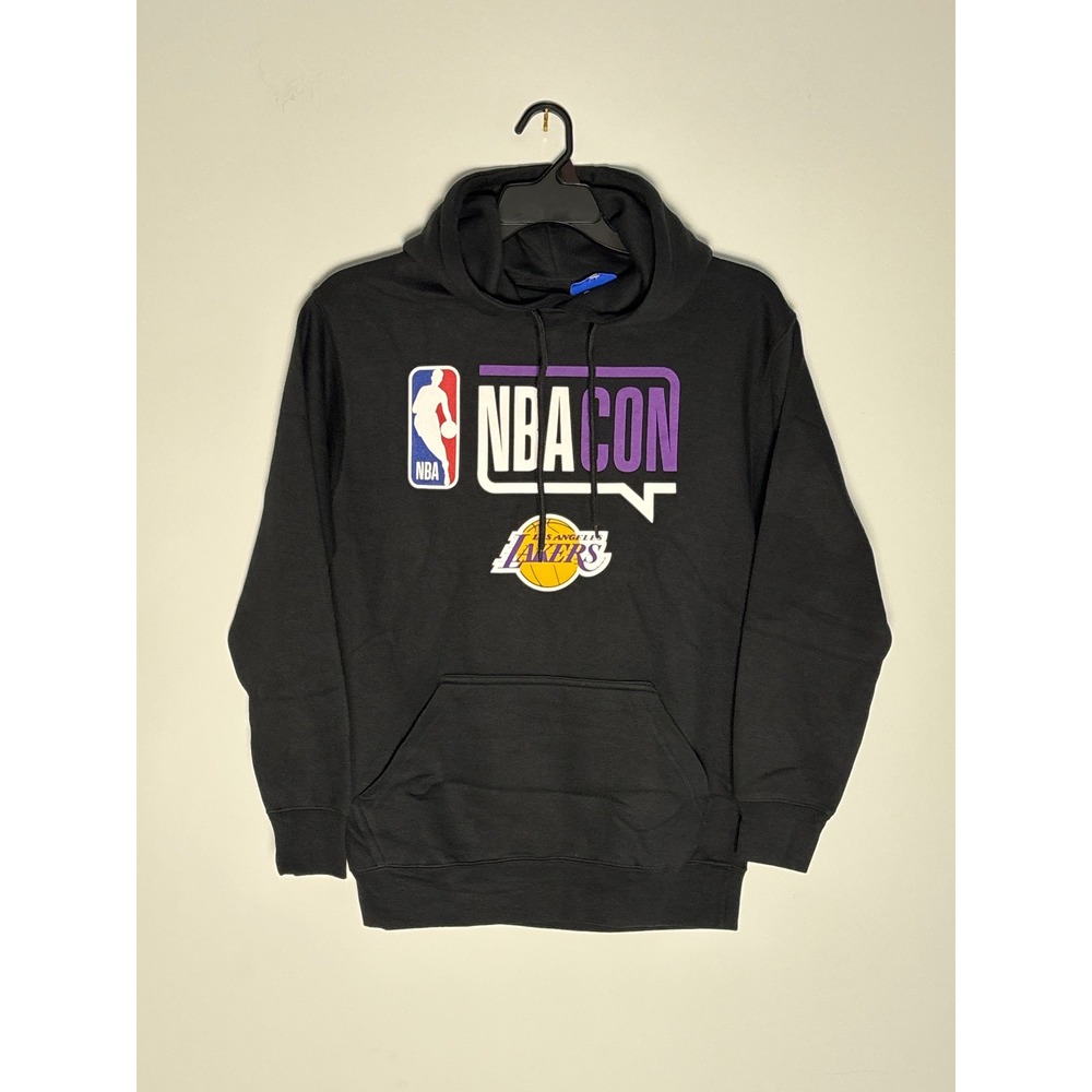 NBA Con Los Angeles Lakers Fan Hoodie Small Black Graphic Logo Sweatshirt NEW